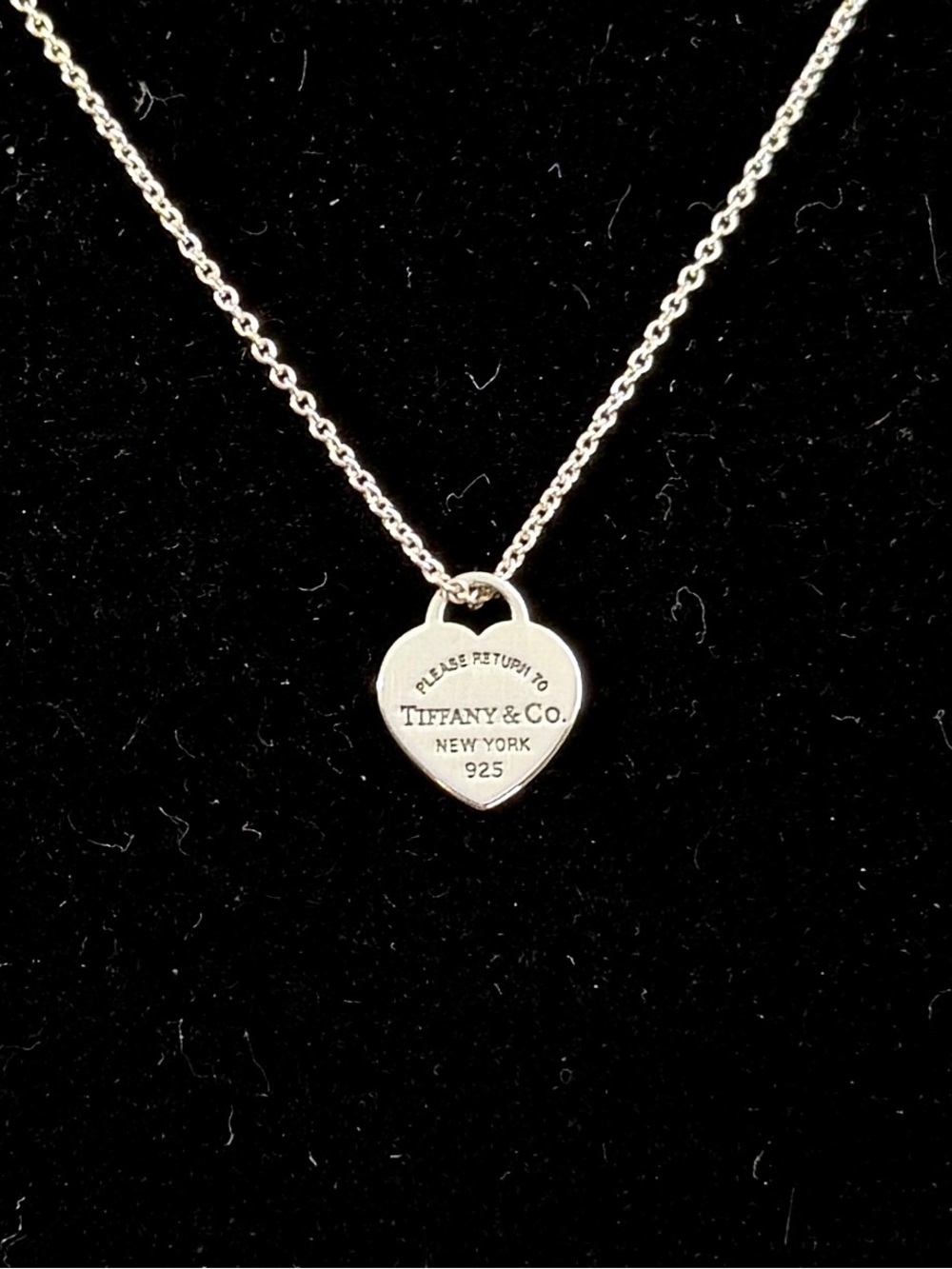 TIFFANY & CO. Sterling Return Tiffany 10mm Mini Heart Tag Pendant Necklace